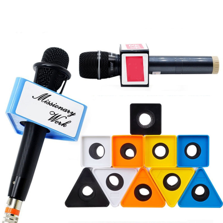 Interview Microphone Logo Flag Station, Spec: Triangular Black - Microphone by buy2fix | Online Shopping UK | buy2fix