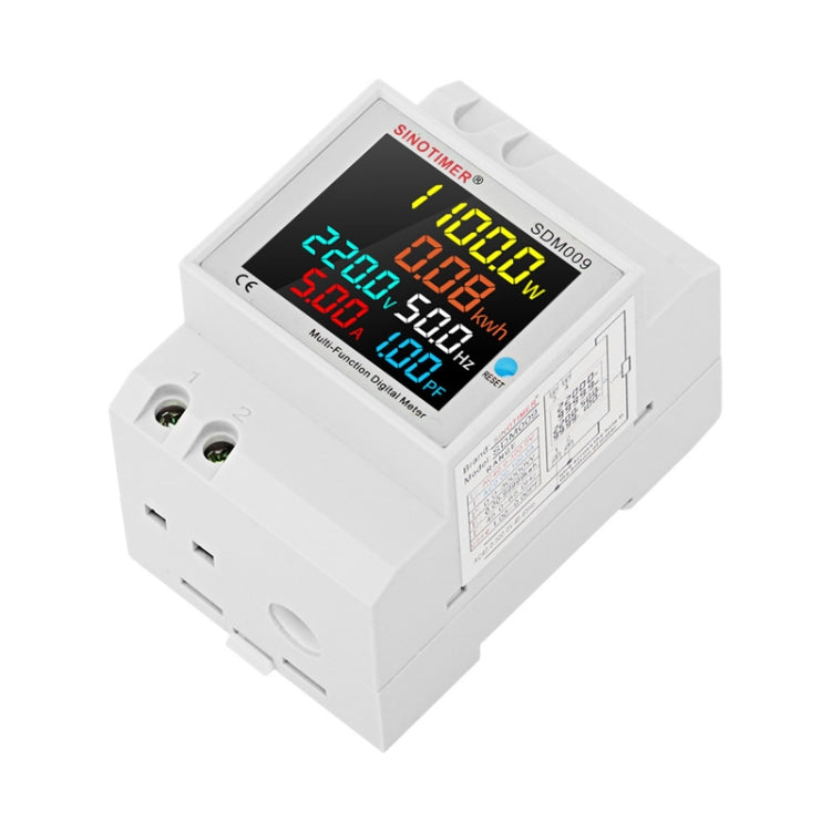 SINOTIMER SDM009 Din Rail Single-Phase Voltage Current Frequency Power Factor Electricity Multifunctional Meter, Model: AC250-450V Built-In - Current & Voltage Tester by SINOTIMER | Online Shopping UK | buy2fix