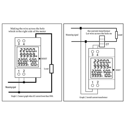 SINOTIMER SDM009 Din Rail Single-Phase Voltage Current Frequency Power Factor Electricity Multifunctional Meter, Model: AC250-450V Built-In - Current & Voltage Tester by SINOTIMER | Online Shopping UK | buy2fix