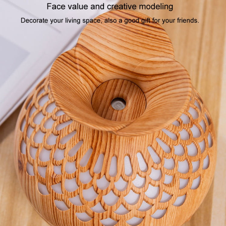 LED Light Aromatherapy Diffuser Home Small Vase Quiet Humidifier Aromatherapy Diffuser 2 In 1(Shallow Wood) - Air Purifiers & Accessories by buy2fix | Online Shopping UK | buy2fix