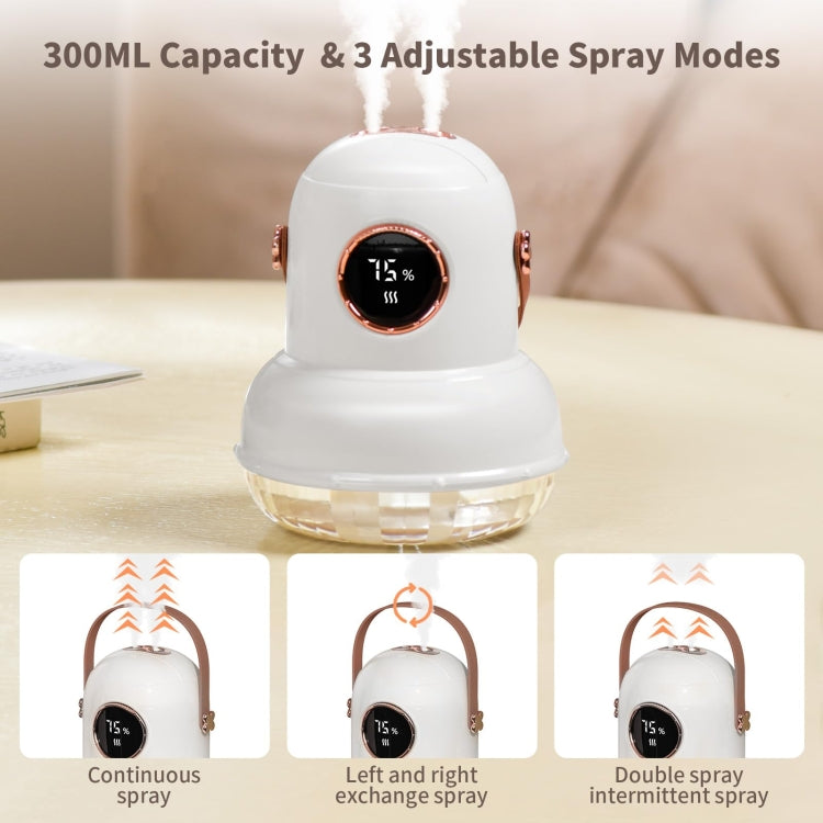 ICARER FAMILY IF-JS01 USB Charging Desktop Night Light Dual-spray Humidifier, Color: Beige (Digital) - Air Purifiers & Accessories by ICARER FAMILY | Online Shopping UK | buy2fix