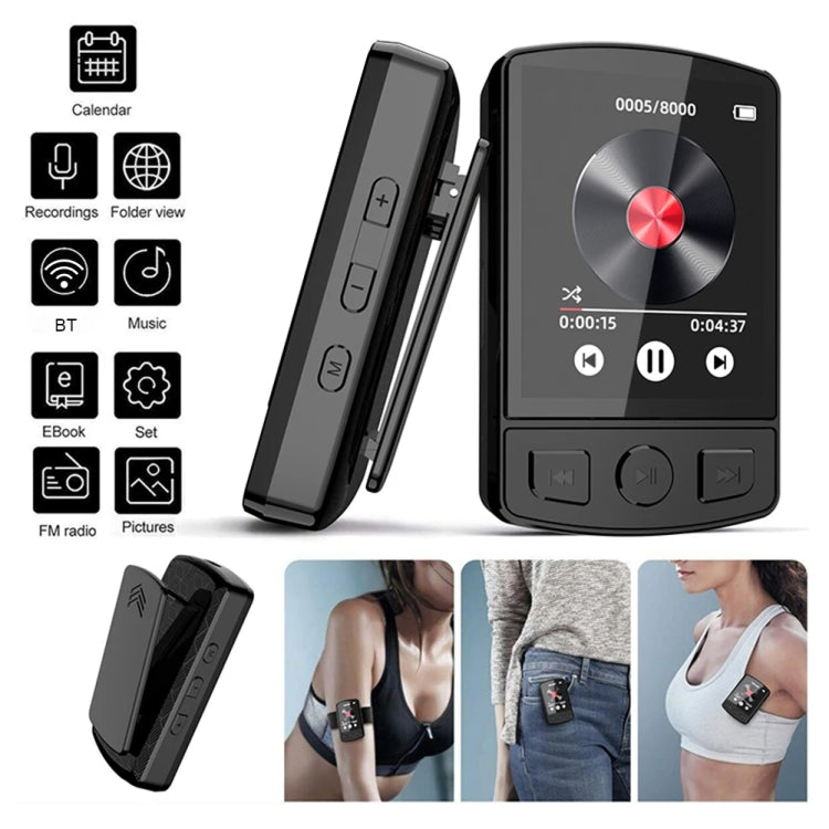 64GB 1.8-Inch Color Screen Recording MP3/MP4 Sports Bluetooth Walkman With Back Clip - MP3 Player by buy2fix | Online Shopping UK | buy2fix