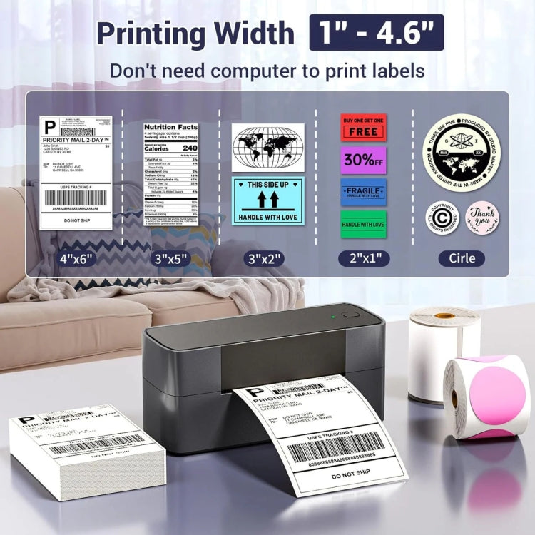 Phomemo PM245-BT Bluetooth Shipping Label Printer Support Labels Width  1- 4.6 Inch(EU Plug) - Printer by Phomemo | Online Shopping UK | buy2fix