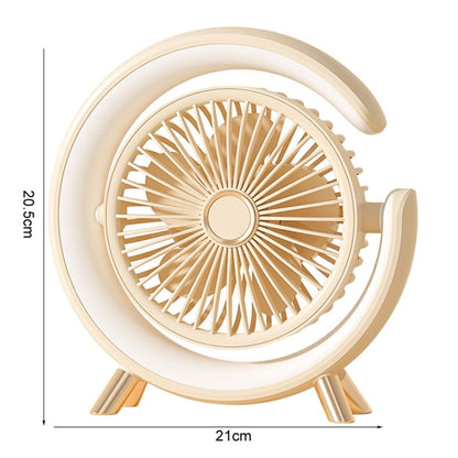 USB Charging Desktop Fan With Light Student Dormitory Light Sound Office Aroma Desktop Fan(Dark Blue) - Electric Fans by buy2fix | Online Shopping UK | buy2fix