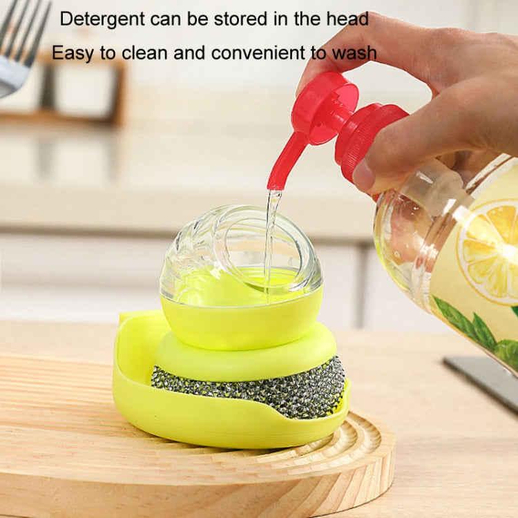 Kitchen Press Stain Removal Brush With Soap Dispenser Descaling Cleaning Pot Brush(Green) - Cleaning Tools by buy2fix | Online Shopping UK | buy2fix