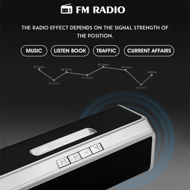 NBY 6690 TWS Couplet FM Multifunctional Desktop Plug-in Card Bluetooth Speaker(Silver) - Desktop Speaker by NBY | Online Shopping UK | buy2fix
