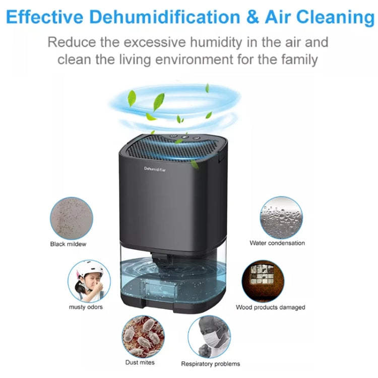 1L 36W Air Dehumidifier for Home Damp Drying Clothes with 7 colors Light UK Plug(White) - Dehumidifiers by buy2fix | Online Shopping UK | buy2fix