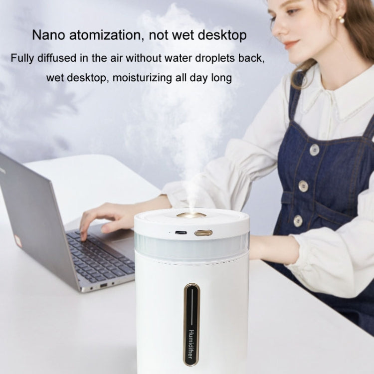 1L Home Humidifier Large Capacity Desk Aroma Mute Ambient Light Humidifier Charging Model(White) - Air Purifiers & Accessories by buy2fix | Online Shopping UK | buy2fix