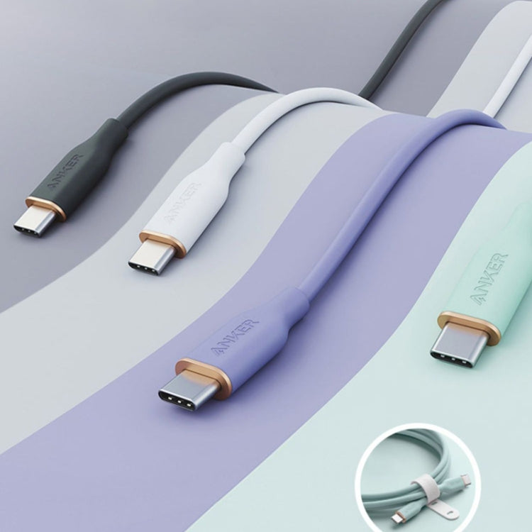 ANKER A8552 Powerline III 0.9m Skin Friendly Dual Type-C Data Cable PD100W Fast Charging Cable(Mint Green) - USB-C & Type-C Cable by ANKER | Online Shopping UK | buy2fix