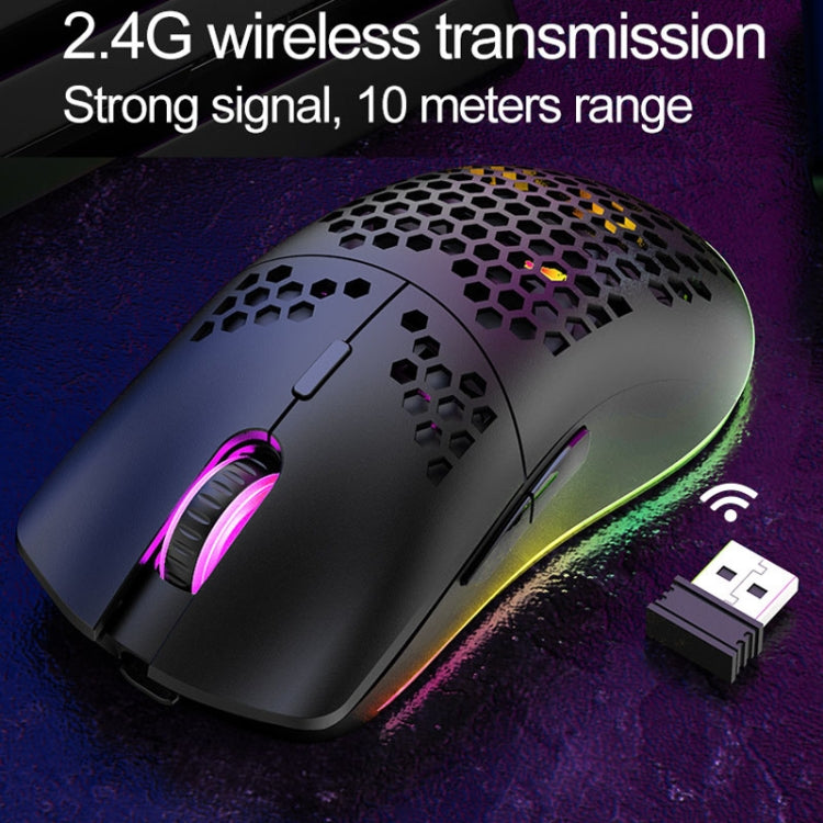 XUNSVFOX XYH80 Hollow Hole Rechargeable Wireless Gaming Mouse RGB Light Computer Office Mouse(Black) - Wireless Mice by XUNSVFOX | Online Shopping UK | buy2fix