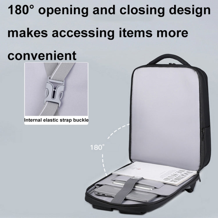 17 inch Password Lock Large Capacity Waterproof Laptop Backpack with USB Port(Dark Gray) - Backpack by buy2fix | Online Shopping UK | buy2fix