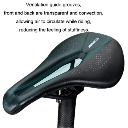 TOSEEK Bicycle Wide Seat Cushion Shock Absorption Comfortable Saddle, Color: Black - Bicycle Saddle by TOSEEK | Online Shopping UK | buy2fix