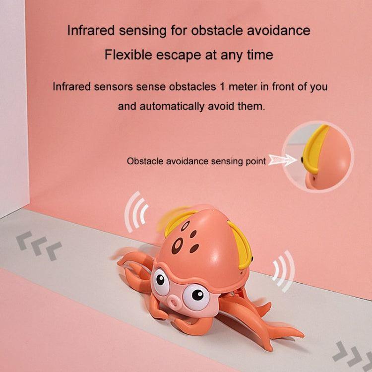 Children Electrical Sensor Octopus Toy Automatic Obstacle Avoidance Sound Light Crawling Quirky Toy(Pink) - Electronic Pets by buy2fix | Online Shopping UK | buy2fix