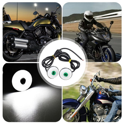 2pcs 23mm Motorcycle Eagle Eye Light Reverse Rearview Mirror Spotlight(Green) - Eagle Eye Lamps by buy2fix | Online Shopping UK | buy2fix
