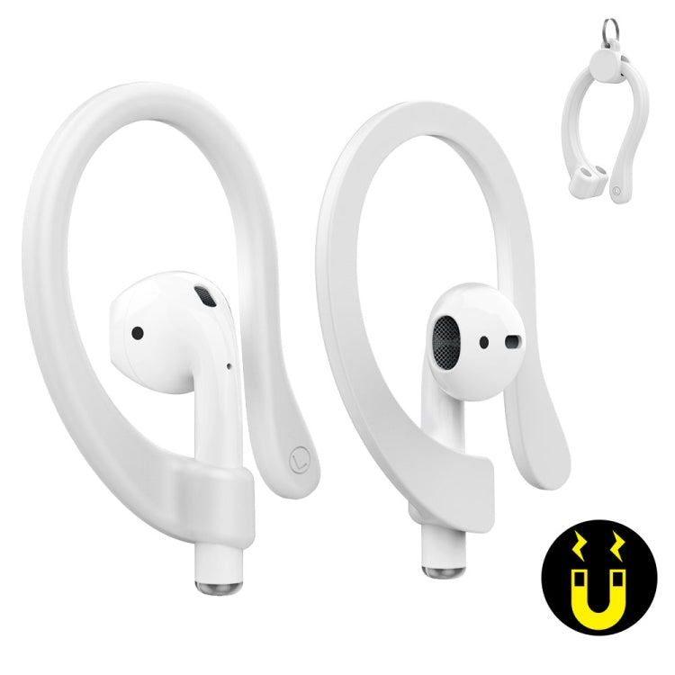 AhaStyle PT78 1pair Wireless Earphones Magnetic Silicone Storage Anti-Loss Earhooks For Apple AirPods 1 / 2 / 3 / Pro / Pro 2(White) - Anti-lost & Holder by AhaStyle | Online Shopping UK | buy2fix