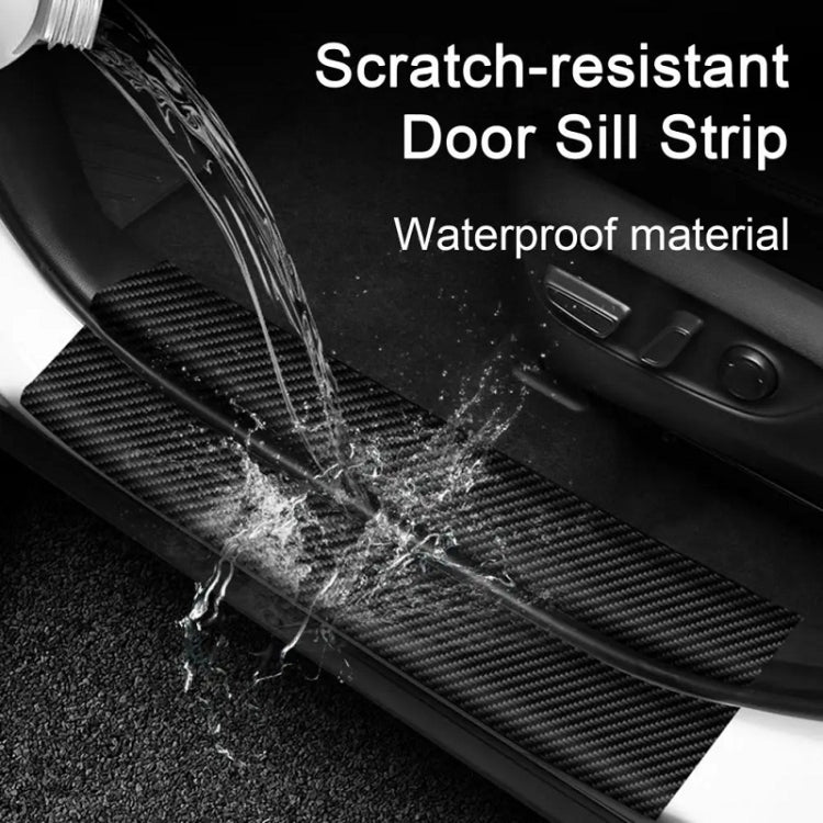 4pcs/Set Car Door Sill Strip PVC Anti-scratch Anti-dirt Protective Film(Carbon Fiber Gray) - Auto Film by buy2fix | Online Shopping UK | buy2fix