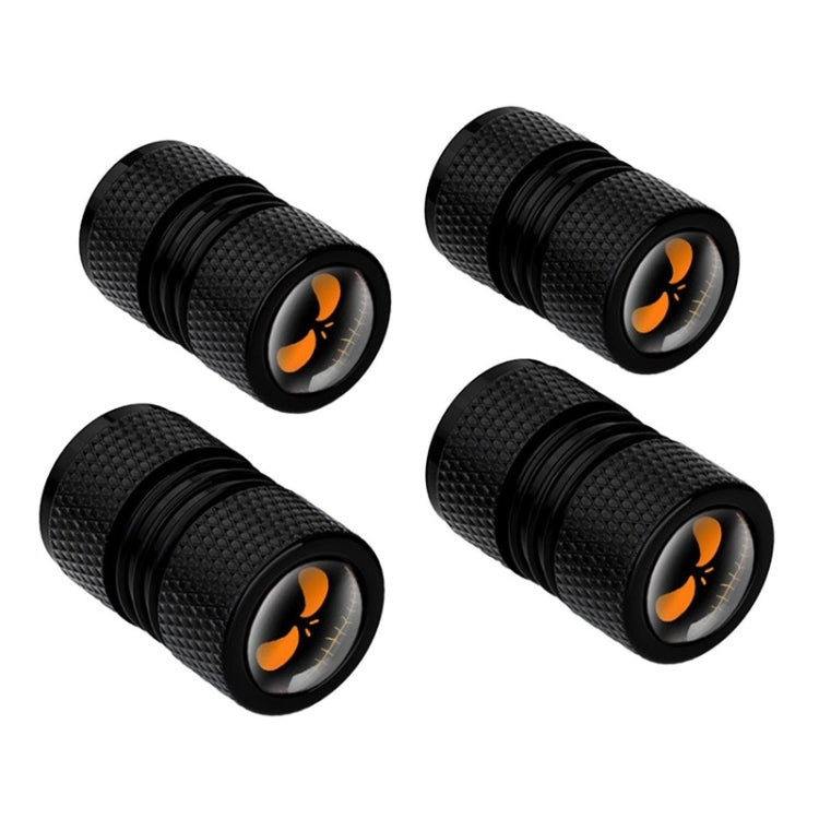 4pcs /Set Lantern Ghost Head Tire Modified Valve Cap(Black) - Tire Valve Caps by buy2fix | Online Shopping UK | buy2fix