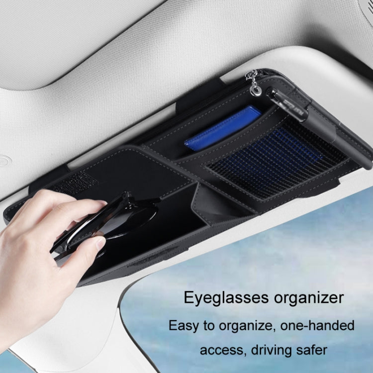 Multi-functional Car Sunshade Sunglasses ID Ticket Storage Bag Car Sun Visor Eyeglasses Case(Grey) - Stowing Tidying by buy2fix | Online Shopping UK | buy2fix