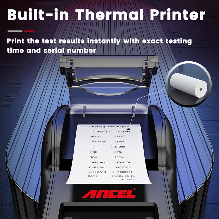 ANCEL 12V/24V Printer-Type Car Battery Tester Battery Power CCA Internal Resistance Life Detector(BST600) - Electronic Test by ANCEL | Online Shopping UK | buy2fix