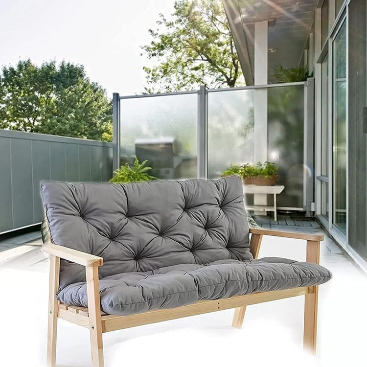 Outdoor Home Patio Soft Waterproof Sunscreen Bench Chair Cushion, Size: 120x100x10cm(Light Gray) - Cushions & Pillows by buy2fix | Online Shopping UK | buy2fix