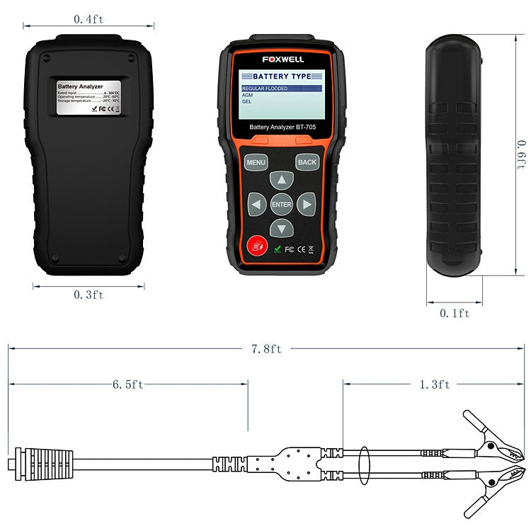 FOXWELL BT705 12V 24V Car Battery Test Analyzer Cranking and Charging System Test - Electronic Test by FOXWELL | Online Shopping UK | buy2fix