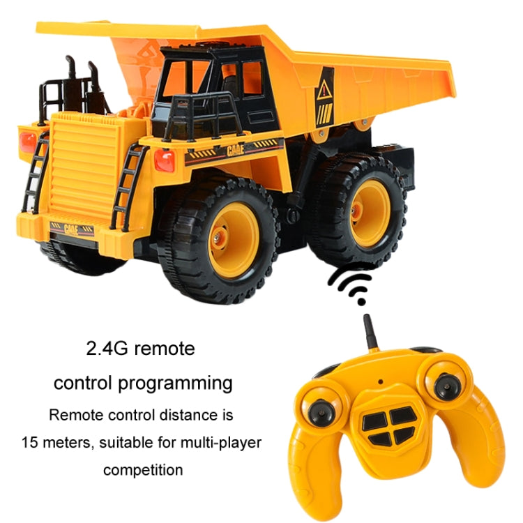 2.4G RC Dumper Truck Simulation Engineering Vehicle Model Children Electrical RC Truck Toy(Yellow) - RC Cars by buy2fix | Online Shopping UK | buy2fix