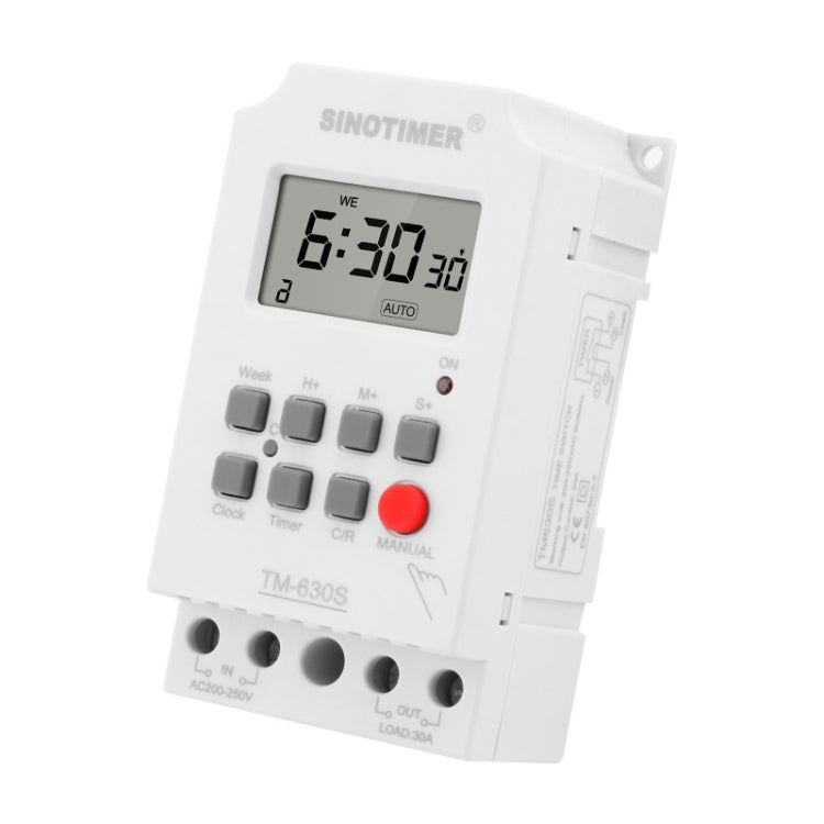 SINOTIMER TM630S-K 85-265V AC 30A Timer Switch 1 Second Interval Weekly Programmable Time Relay - Switch by SINOTIMER | Online Shopping UK | buy2fix