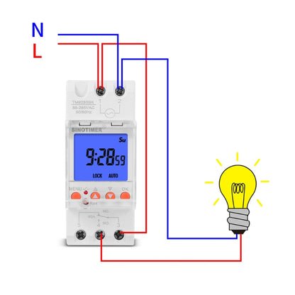 SINOTIMER TM928SBKL 85-265V 30A  1 Second to 168 Hours Programmable Electronic Time Switch - Switch by SINOTIMER | Online Shopping UK | buy2fix