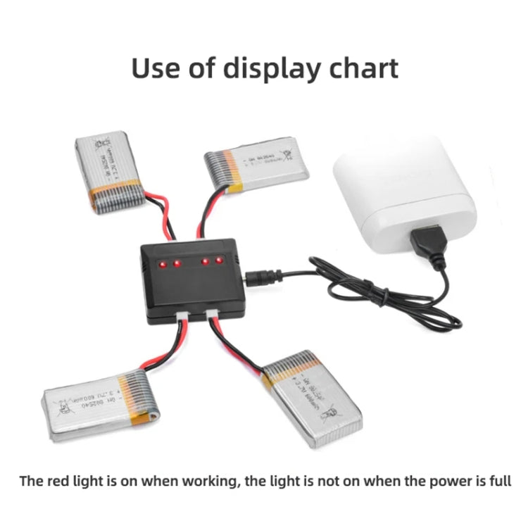 One To Four 3.7V Lithium Battery Aircraft USB Charger(XH2.54 Port) - Charger by buy2fix | Online Shopping UK | buy2fix