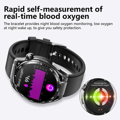 F200 Smart Health Watch ECG Electrocardiogram Blood Sugar Monitoring 1.55 Inch Round Screen, Color: Black Milan - Smart Watches by buy2fix | Online Shopping UK | buy2fix