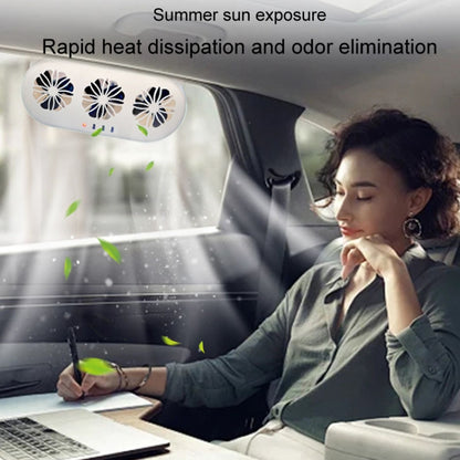 USB Plug-In Car Window Exhaust Fan Car Air Circulation Cooling Ventilation Fan, Color: Solar White - Heating & Fans by buy2fix | Online Shopping UK | buy2fix