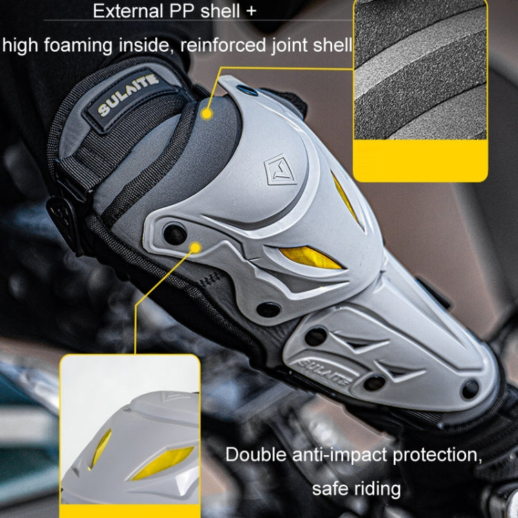 SULAITE Motorcycle Outdoor Riding Breathable Protective Equipment, Color: 4pcs /Set Knee Elbow Pads Gray - Protective Gear by SULAITE | Online Shopping UK | buy2fix