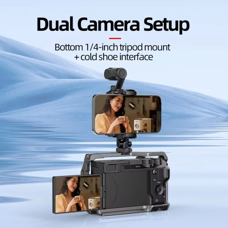 For DJI Osmo Pocket 3 Phone Holder Expansion Bracket With 3 Cold Shoe Port(Black) - Mount & Holder by buy2fix | Online Shopping UK | buy2fix