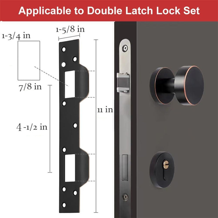 Heavy Duty Metal Latch Plate for Exterior Interior Door Double Hole Reinforcement Striker Plates(White) - Door Locks & Cabinet Locks by buy2fix | Online Shopping UK | buy2fix