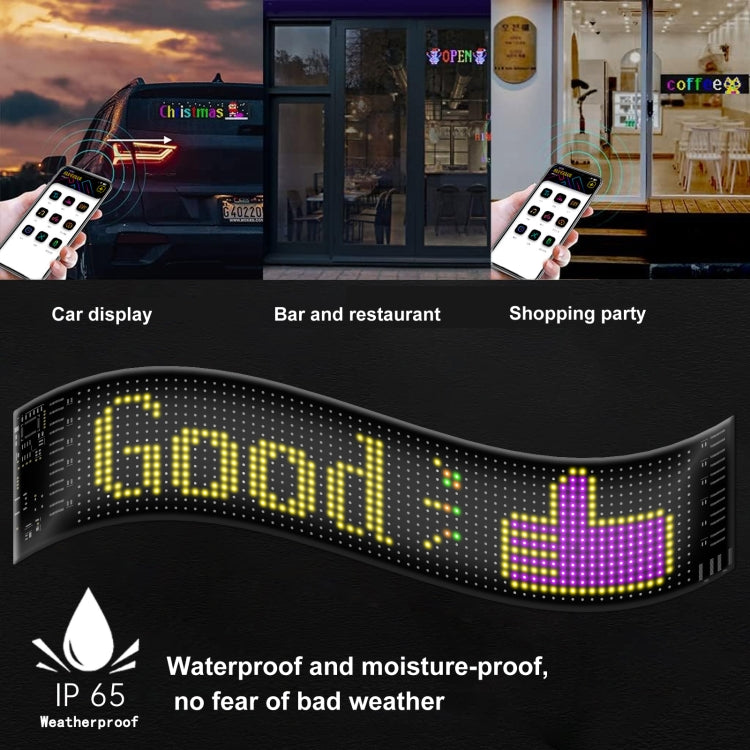 9.2x37.4cm（16 x 64 LEDs） Car Flexible Display Advertising Screen APP Bluetooth Smart Screen - Car Monitor by buy2fix | Online Shopping UK | buy2fix