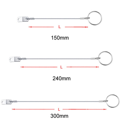 4.5mm 316 Stainless Steel Marine Hardware Spring Safety Stop, Specifications: 240mm Rope - Marine Accessories & Parts by buy2fix | Online Shopping UK | buy2fix