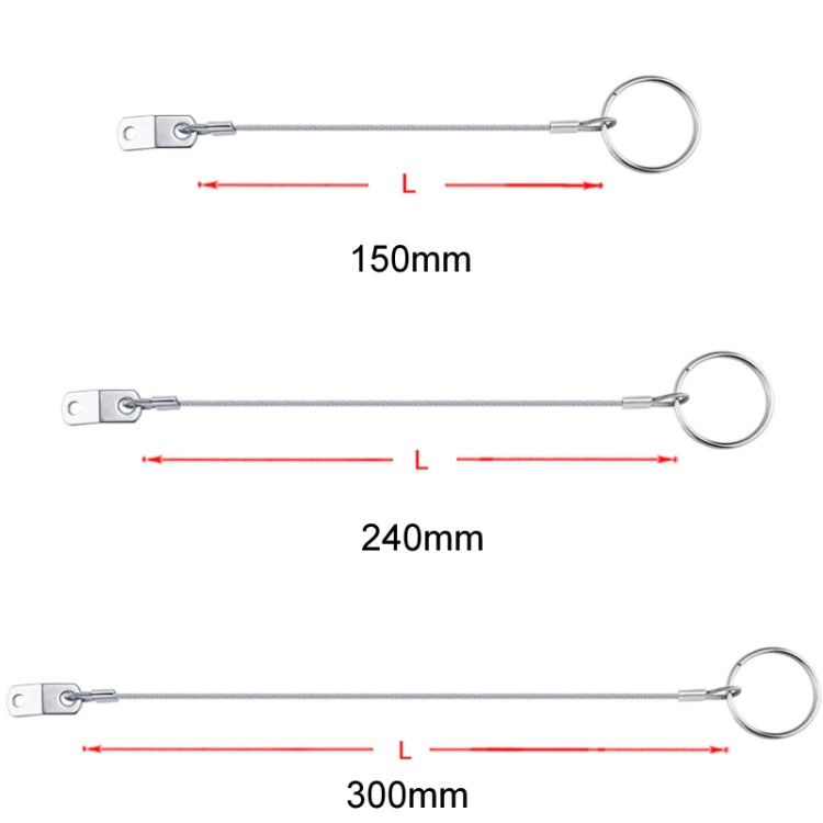 4.5mm 316 Stainless Steel Marine Hardware Spring Safety Stop, Specifications: 150mm Rope - Marine Accessories & Parts by buy2fix | Online Shopping UK | buy2fix