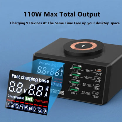 X9M 9-in-1 110W USB+PD Smart Multi-ports QI Magnetic Wireless Charger, Spec: White US Plug - Multifunction Charger by buy2fix | Online Shopping UK | buy2fix