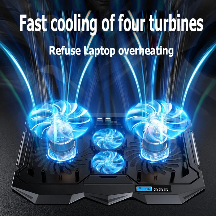 ICE COOREL K22 4-fans Adjustable Laptop Radiator Base with Atmosphere Light with Speed Regulation - Cooling Pads by ICE COOREL | Online Shopping UK | buy2fix