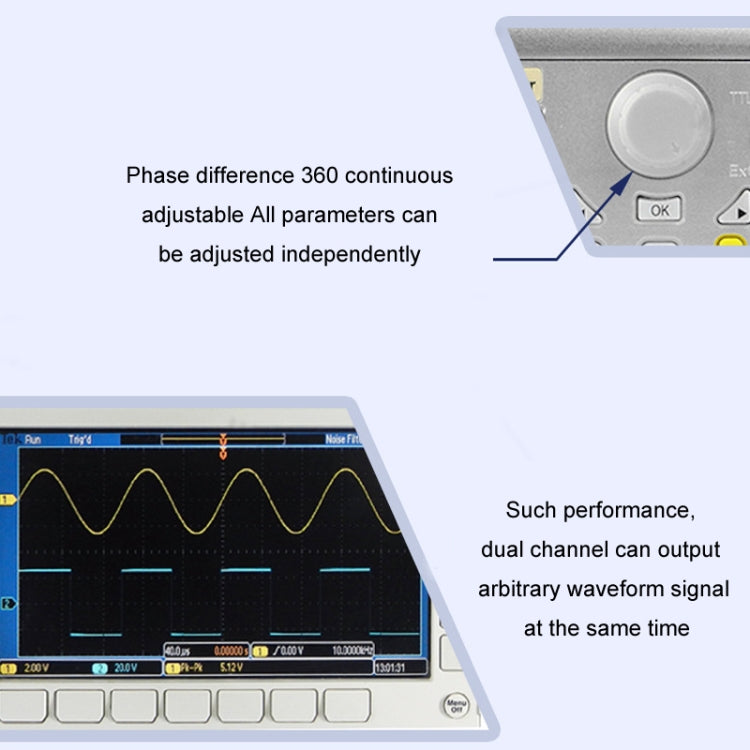 JUNTEK Programmable Dual-Channel DDS Function Arbitrary Waveform Signal Generator, Frequency: 15MHz(US Plug) - Other Tester Tool by buy2fix | Online Shopping UK | buy2fix