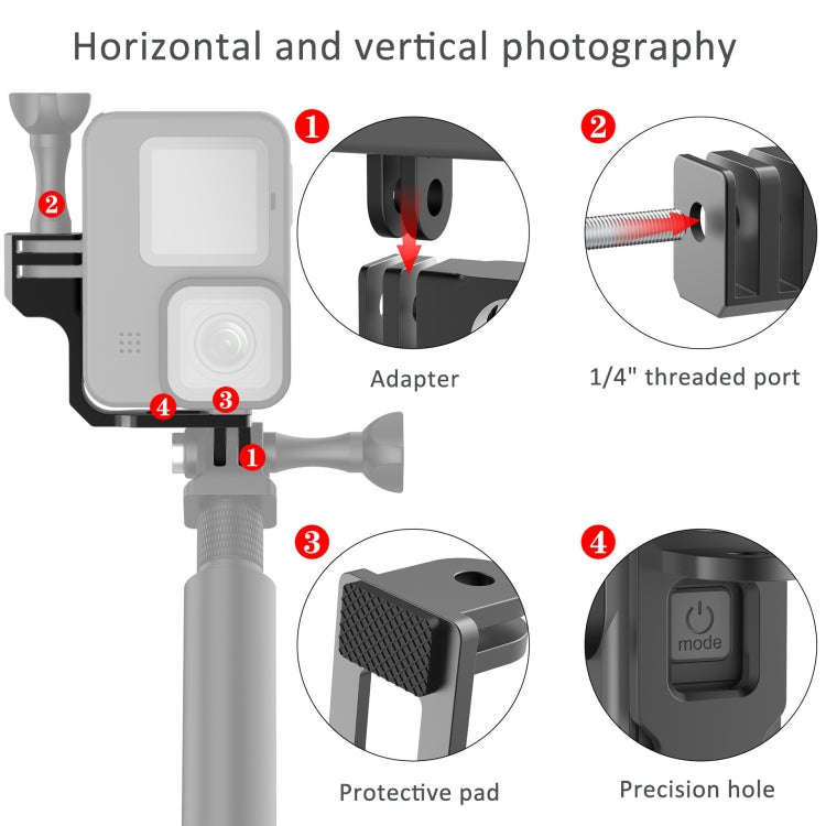 Universal  Vertical Shooting Centering Arm Bracket For Action Camera, Spec: With 2pcs Long Screw - Connection Mount by buy2fix | Online Shopping UK | buy2fix