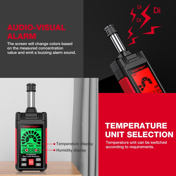 HABOTEST Combustible Gas Methane Leak Detector - Gas Monitor by HABOTEST | Online Shopping UK | buy2fix