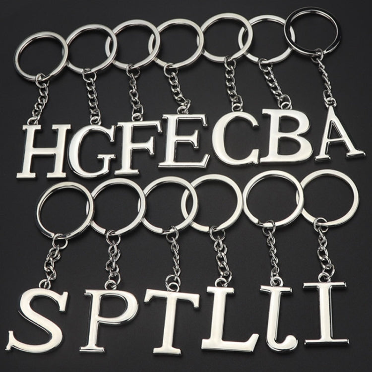 Double-Sided Three-Dimensional Plating Alphabet Keychain, Style: P - Key Rings by buy2fix | Online Shopping UK | buy2fix