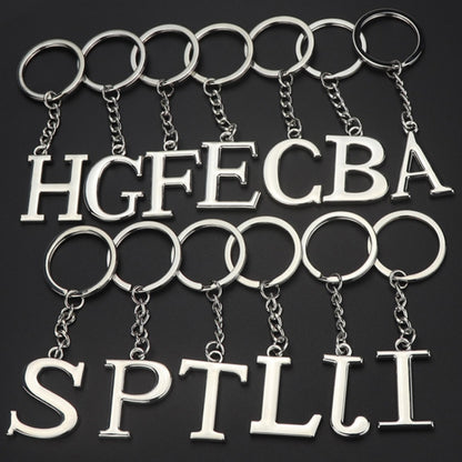 Double-Sided Three-Dimensional Plating Alphabet Keychain, Style: U - Key Rings by buy2fix | Online Shopping UK | buy2fix