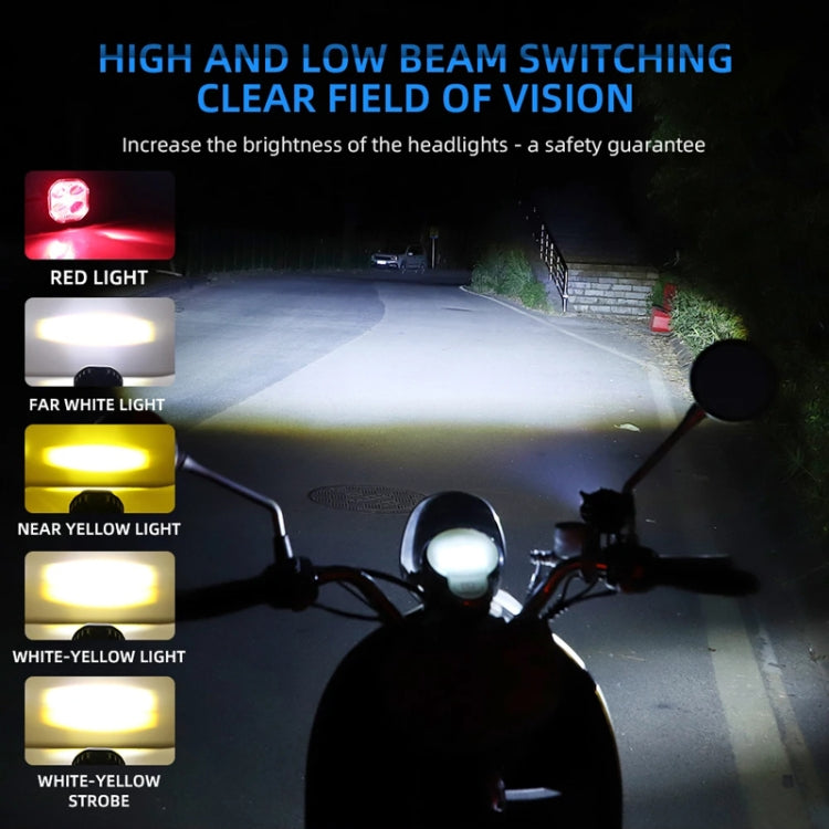 LED Motorcycle Spotlight With Red Devil Eye Spotlight High and Low Beam External Headlight - Headlights by buy2fix | Online Shopping UK | buy2fix