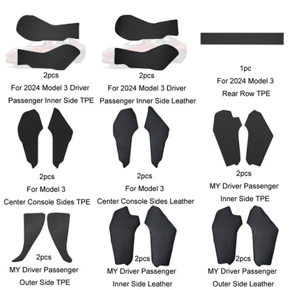 For Tesla Center Console Side Anti-kick Protective Pad, Style: MY Universal Driver Passenger Outer Side TPE - Seat Accessories by buy2fix | Online Shopping UK | buy2fix