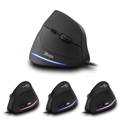 ZELOTES T20 6-Keys Vertical Grip Ergonomic Laptop Wired Mouse(Black) - Wired Mice by ZELOTES | Online Shopping UK | buy2fix