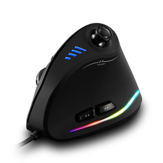 ZELOTES C18 11-Keys RGB Vertical Grip Ergonomic Joystick Programming Gaming Wired Mouse(Black) - Wired Mice by ZELOTES | Online Shopping UK | buy2fix