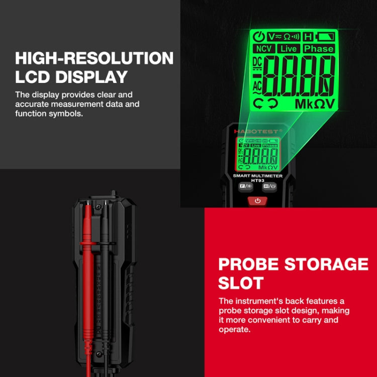 HABOTEST HT93 Phase Sequence Detection Intelligent Anti-Burn-In Fully Automatic Multimeter(Black) - Digital Multimeter by HABOTEST | Online Shopping UK | buy2fix