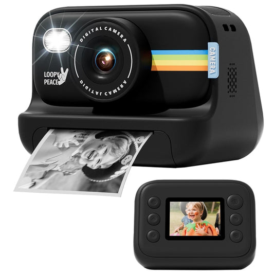 2.0-Inch LED Flash 1080P HD Recording Photo Printing Camera With 3-Rolls Paper, Color: Black+32G - Children Cameras by buy2fix | Online Shopping UK | buy2fix